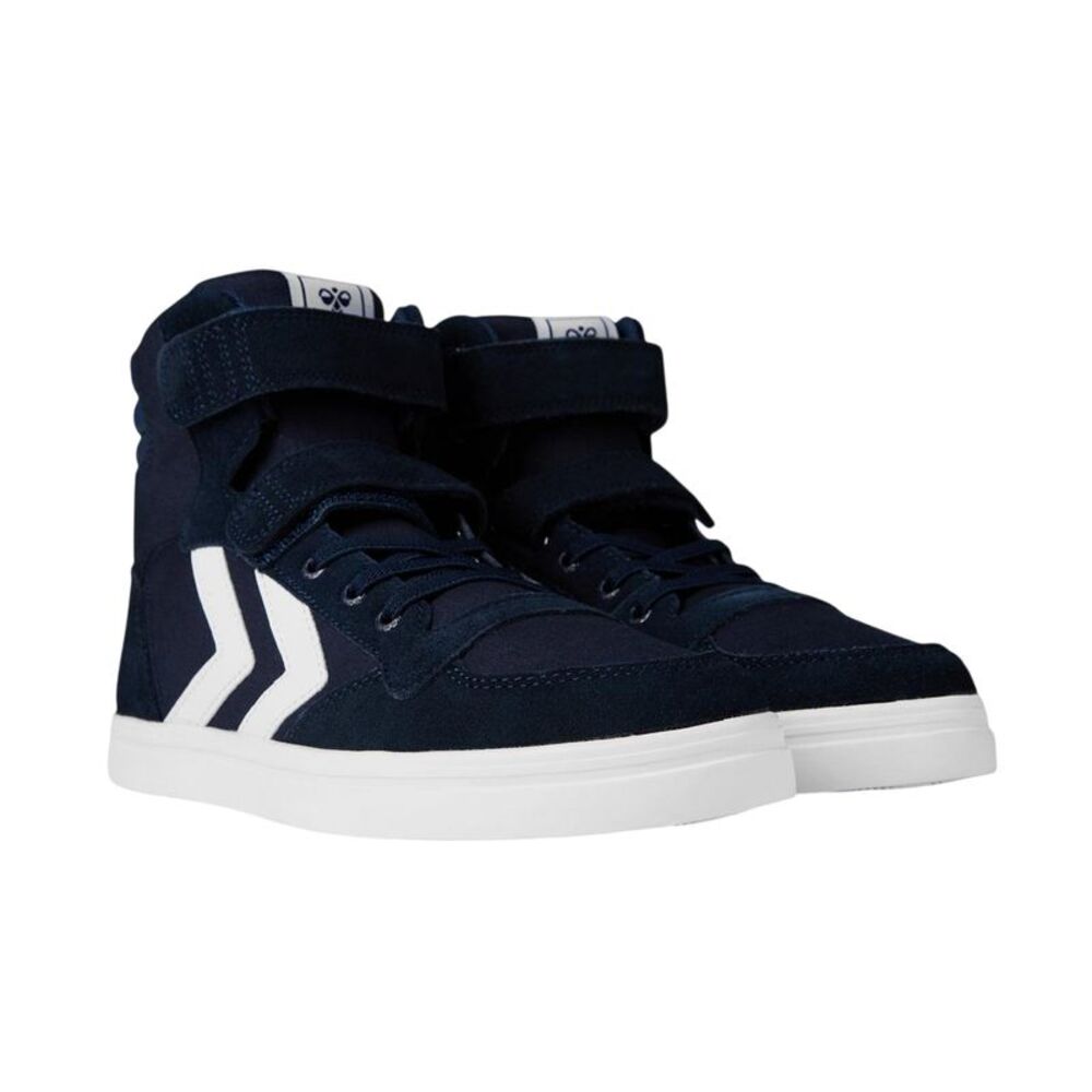 Hummel Womens/Ladies Stadil Chevron Stripe Leather Sneakers / Dress Blue